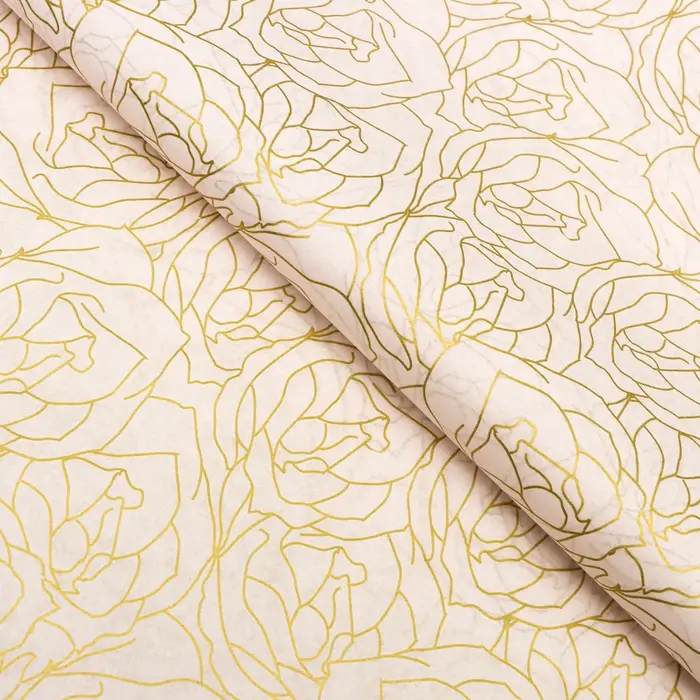 Бумага упаковочная тишью, &laquo;Цветы&raquo;, 50 см &times; 70 см 17 грамм, розовая