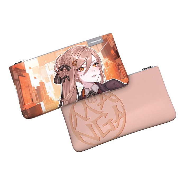 Пенал мягкий, 1 отделение, 120 х 220 мм, плоский, ErichKrause Manga, 60989