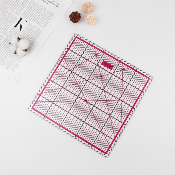 Набор линеек для квилтинга и пэчворка 30&times;30/25&times;25/15&times;15/10&times;10 см, толщина 3 мм