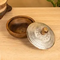 Сахарница "Алюм" 15х15х11 см, алюминий, дерево