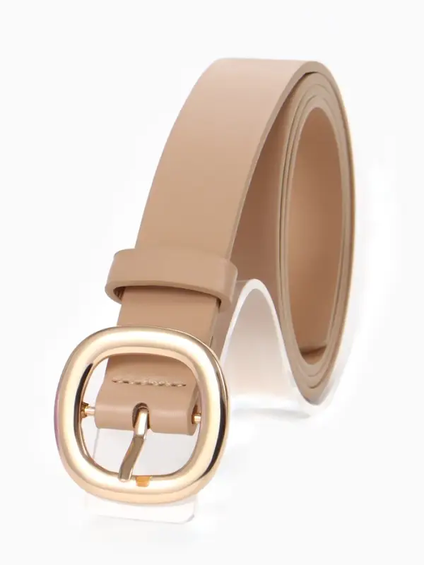 Ремень жен 05-01-01-01, Сент0825,  2,8*0,2*105 см, пряжка золото, 1 прок, бежевый