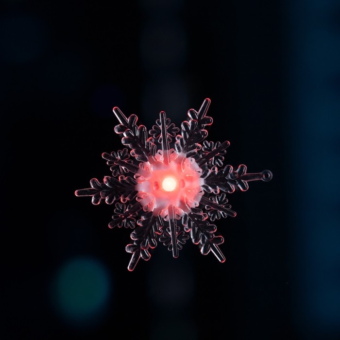 Светодиодная игрушка на липучке &laquo;Снежинка&raquo; 11 см, батарейки LR44х3 (в комплекте), свечение мульти