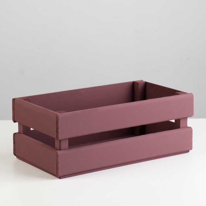 Кашпо деревянное 24.5&times;13.5&times;9 см "Двушка Лайт", двухреечное, бордовый тёмный Дарим Красиво