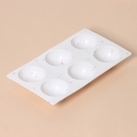 Форма для выпечки KONFINETTA &laquo;Фигуры. Полусфера&raquo;, силикон, 27,8&times;16,3&times;3,4 см, 6 ячеек (d=6,7 см), цвет белый