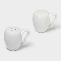 Набор фарфоровый для специй на бамбуковой подставке BellaTenero &laquo;Баночки&raquo;, 2 предмета: солонка 110 мл, перечница 110 мл, держатель-подставка, цвет белый