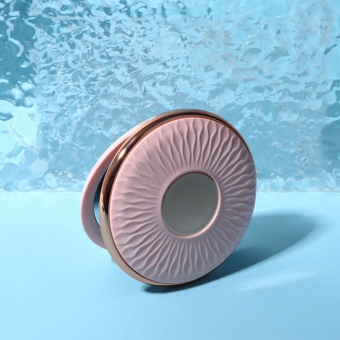 Зеркало складное &laquo;Узор&raquo;, d = 9 см, цвет розовый/розовое золото