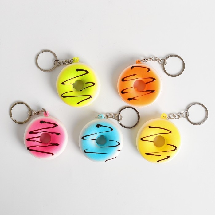Сквиши &laquo;Пончик&raquo;, на брелоке, цвета МИКС