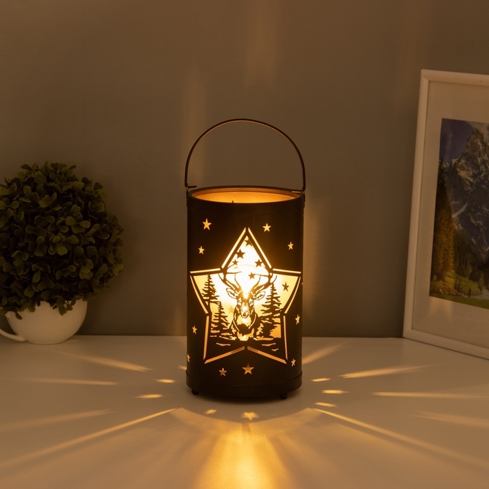 Светильник "Ночные звезды" LED 3хААА черный 12х12х20,5см