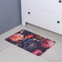 Коврик для дома Доляна Black Flowers, влаговпитывающий, 40&times;60 см