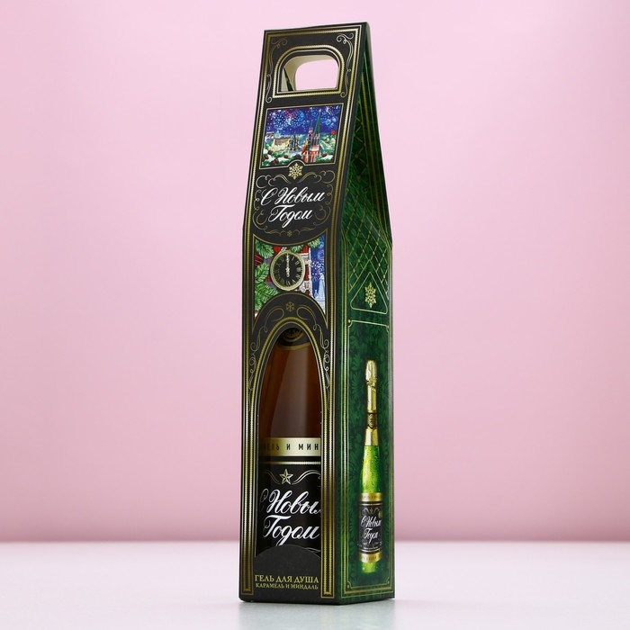 Гель для душа во флаконе шампанское &laquo;С Новым Годом&raquo;, 250 мл, аромат шампанского, ЧИСТОЕ СЧАСТЬЕ