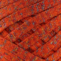 Трикотажная пряжа "Риббон" с люрексом 85м/170&plusmn;5 гр (Рябина, люрекс: Радуга)