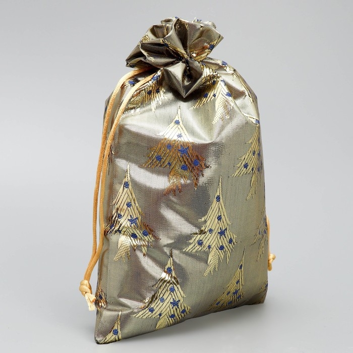 Мешочек подарочный парча &laquo;Новогодняя ночь&raquo;, 16 х 24 см +/- 1.5 см, Новый год