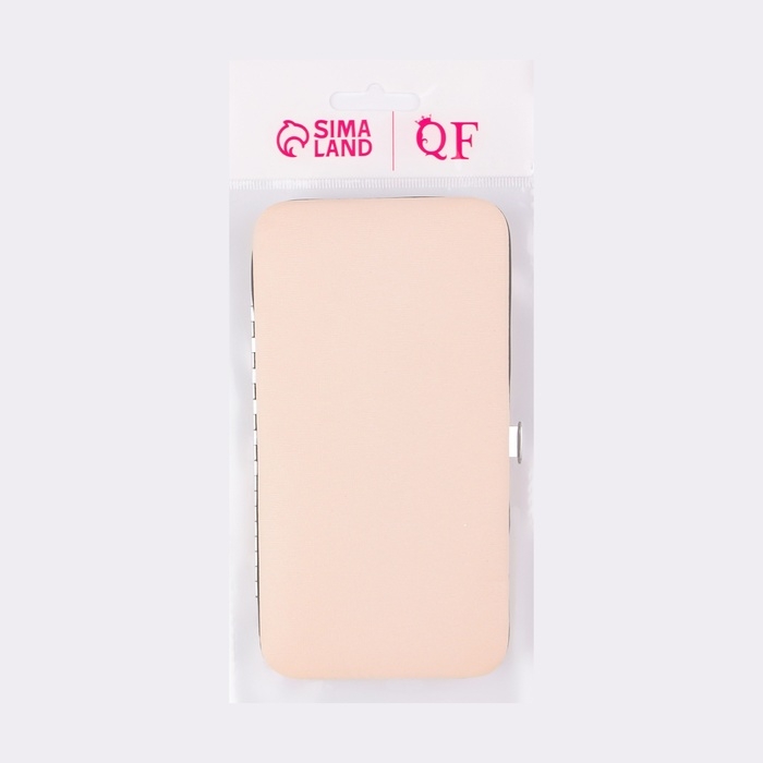 Набор маникюрный, 12 предметов, в футляре, цвет бежевый/розовое золото