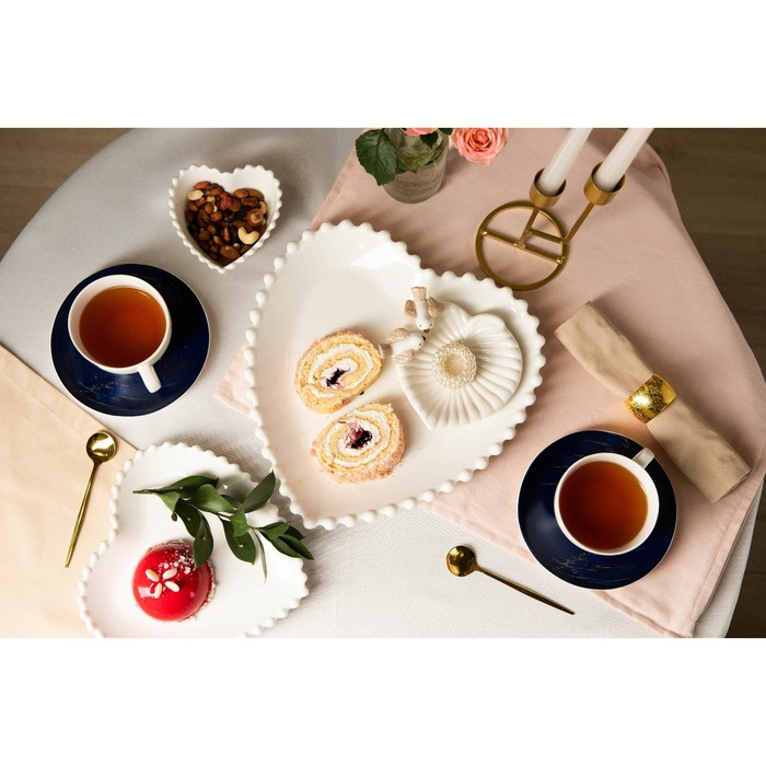 Тарелка фарфоровая Magistro &laquo;Сердце&raquo;, d=30 см, цвет белый