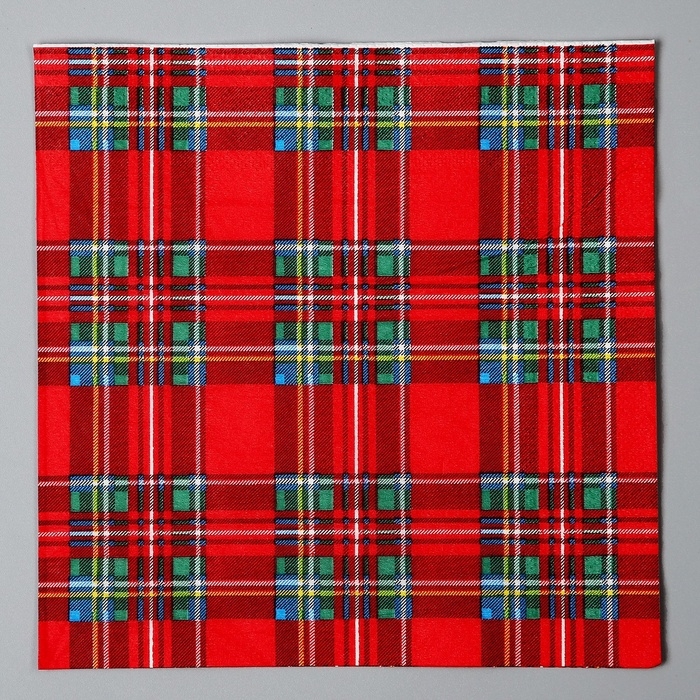 Новый год! Салфетки бумажные &laquo;Клеточка&raquo;, в наборе 20 шт.