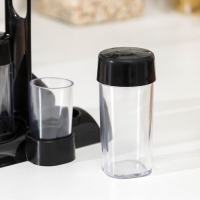 Набор для специй пластиковый &laquo;Рондо. Презент&raquo;, 3 шт, на подставке с салфетницей, цвет чёрный