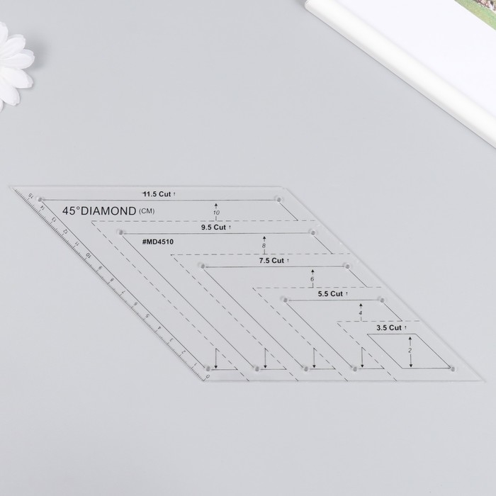 Линейка для пэчворка пластик 45&deg; "Ромб"