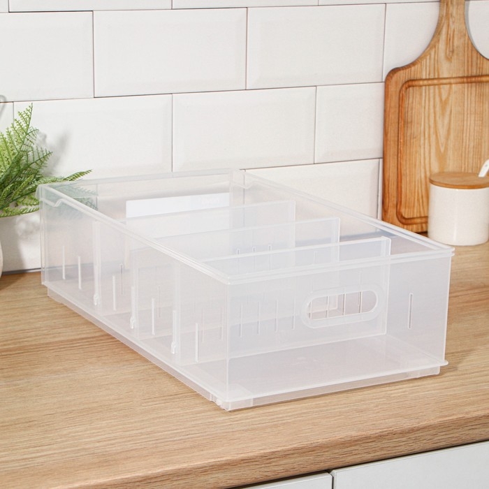 Контейнер для хранения без крышки ROLLY, 11,5 л, 24,2&times;45&times;12,9 см, прозрачный