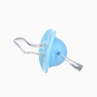 Соска-пустышка ортодонтическая, силикон, от 6 мес., с колпачком, цвет голубой микс