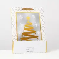 Пакет ламинированный "Золотая ёлка" 31 х 42 х 12 см