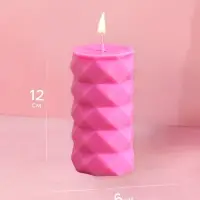 Свеча "Столб ромбики" 6х6х12 см, соевый воск, микс