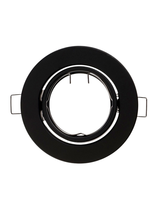 Светильник встраиваемый поворотный, под лампу MR16, круг, металл, черный
