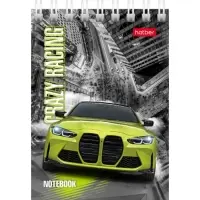 Блокнот А7, 40 листов в клетку на гребне Hatber &laquo;Автопанорама&raquo;, обложка мелованный картон, блок 65 г/м&sup2;, МИКС 6 видов