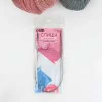 Спицы круговые, для вязания, с металлическим тросом, d=3.5 мм, 14/60 см