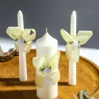 Свечи свадебные "Пышный" набор 3 шт (16 см + 2 шт по 18 см), шампань