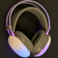 Наушники полноразмерные Mybit W-33, RGB подсветка, BT5.3, 800 мАч, Type-C, белые