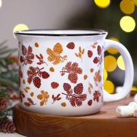 Кружка керамическая &laquo;Новогодний принт&raquo;, 450 мл, цвет белый