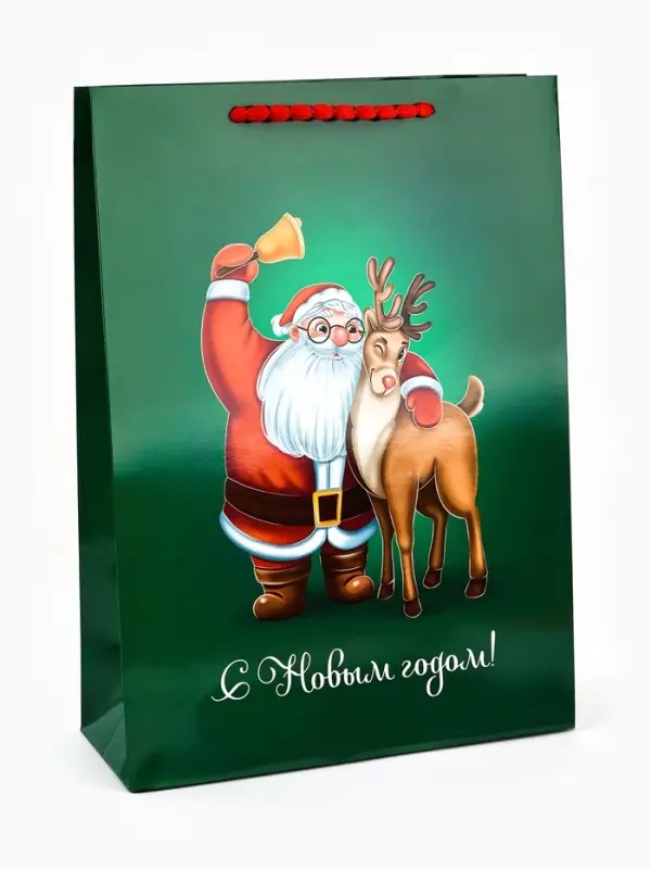 Пакет подарочный &laquo;Новогодний&raquo;, с очками, 31 &times; 11 &times; 40 см