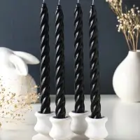 Свечи витые ароматизированные 1,9х24 см (набор 4 шт) 40 гр, 8 ч, смородина