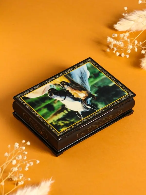 Шкатулка &laquo;Лошадь с жеребёнком&raquo;, 10&times;14 см, лаковая миниатюра