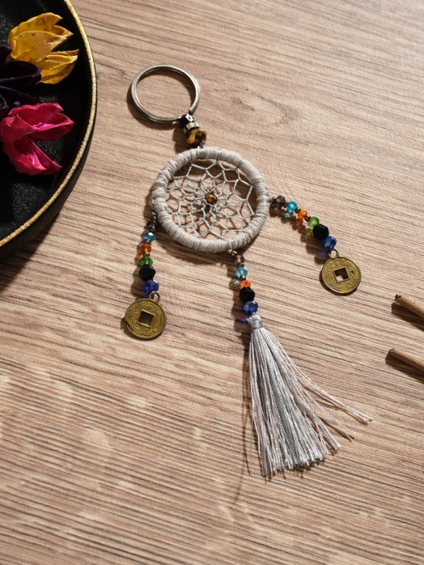Брелок "Ловец снов" 4х15 см. бежевый
