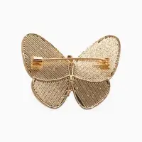 Брошь "Бабочка" под перламутр, цвет бело-серый в золоте