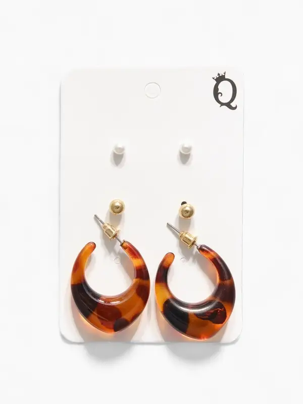 Набор серьги "Леопард" жемчуг, цветной в золоте