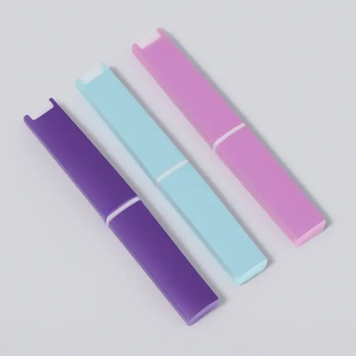 Пинцет прямой, узкий, 9 см, в футляре, МИКС