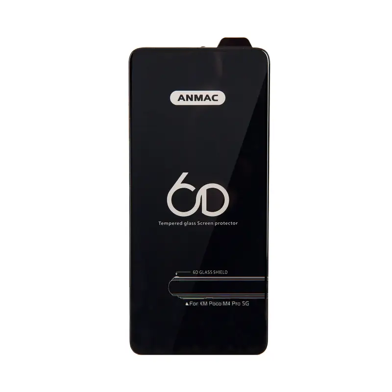 Защитное стекло XM Poco M4 Pro Anmac 6D Black без упаковки Арт.1137179 (10 шт./уп.)