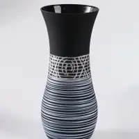 Ваза &laquo;Эридан. Узор&raquo;, h=26 см, стекло, чёрная