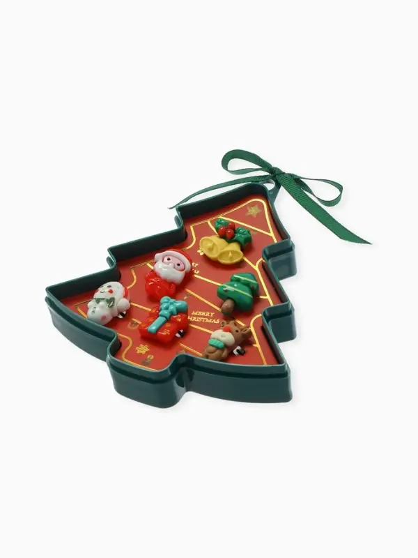 Кольца детские набор 5 шт "Выбражулька" в форме елки, форма МИКС, цвет МИКС, б-р