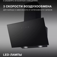 Вытяжка каминная HGH 6840 BG черный