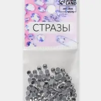 Стразы термоклеевые &laquo;Круг&raquo;, стеклянные, d=3.2 мм, 100 шт., цвет серебряный