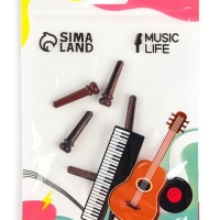 Набор фиксаторов струн Music life, 6 штук, целулоид