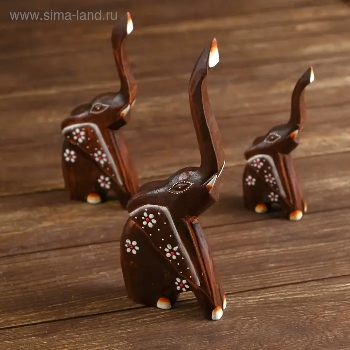 Набор сувенирный "Слоники" (3 шт) 22х3х22 см