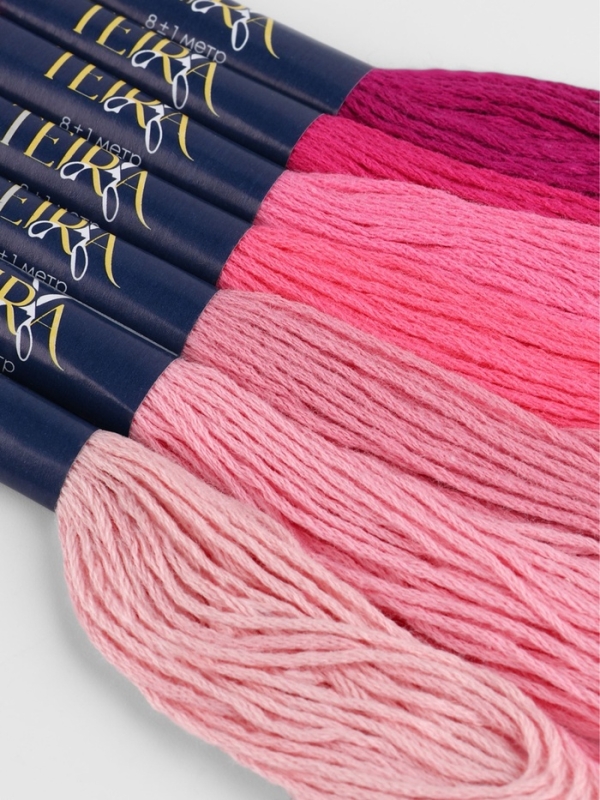 Набор ниток мулине хлопок 8&plusmn;1м (наб 7шт цена за наб) cпектр розовый TR