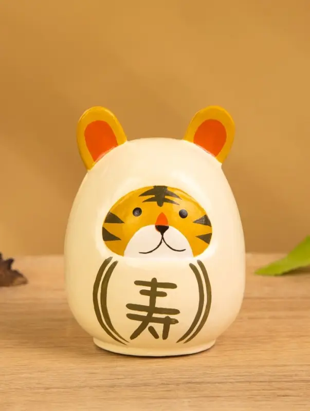 Деревянная кукла кокеши "Тигренок" цв. белый, 6х6х9 см