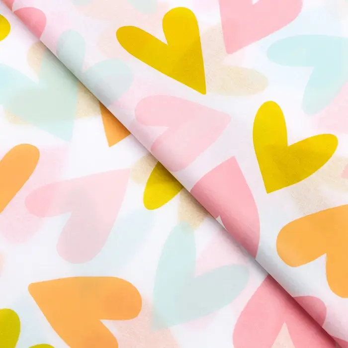 Бумага упаковочная тишью &laquo;С любовью&raquo;, 50 см &times; 70 см, 17 грамм