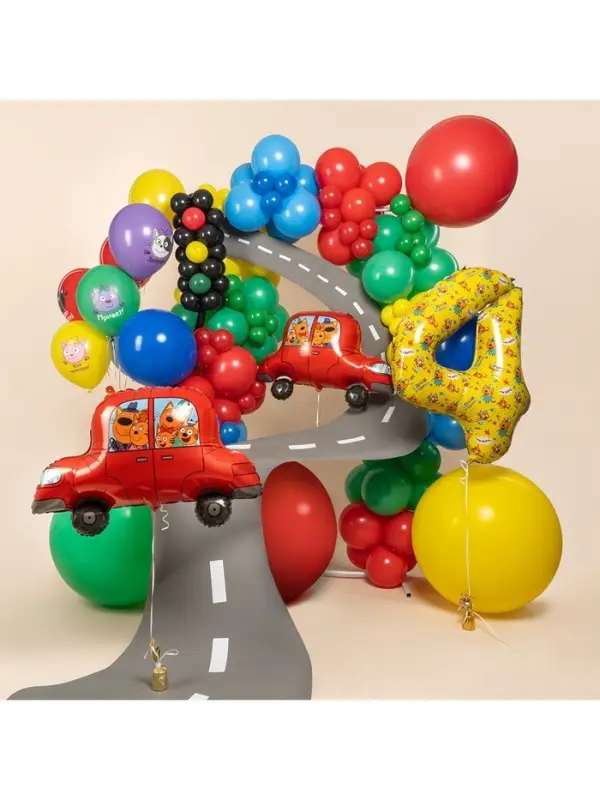 Воздушный шар фольгированный 30" &laquo;Три Кота, автомобиль&raquo;