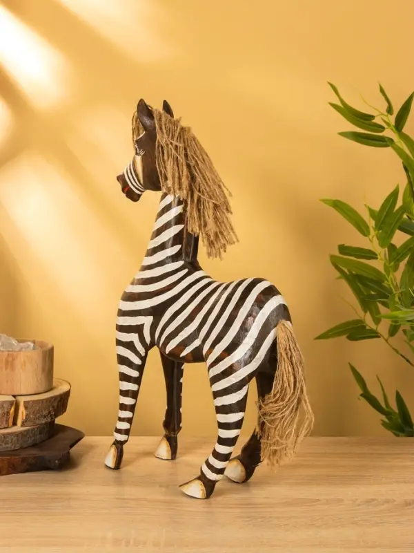 Сувенир "Зебра" дерево 30х12х45 см, цв. бело-коричневый